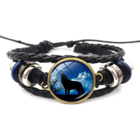 Hand Woven PU Leather Bangle Wildlife