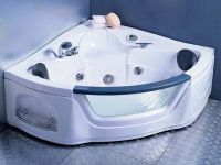To corner Fan-shaped bathtub with glass window 1370Ã1350 GM-1035