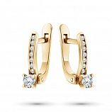 Gold earrings with diamonds