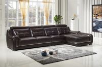 Living Room Leather Sofa Set Brownand Black 