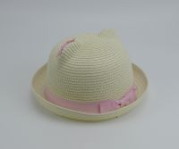 2018 fashion bear ear children straw hat for summer hot-selling