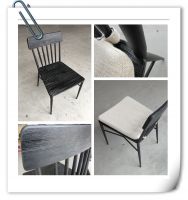 dining furniture metal frame wood dining chair with uphostery fabric seater