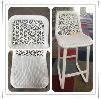 High quality Outdoor bar furniture Aluminum rattan Barstool W/ PVC Flat Wicker