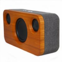 high-end wooden bamboo portable bluetooth speaker can use wireless