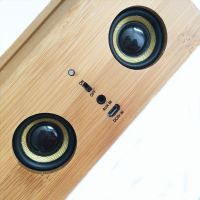 high-end wooden bamboo portable bluetooth speaker can use wireless