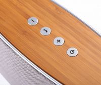high-end wooden bamboo portable bluetooth speaker can use wireless