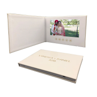 The Motion Video Books (OUR WEDDING - GOLD FOIL) | Luxury Linen Bound Video Book | Video Album | Up to 3 hours of video, 7â IPS Display, 4GB of memory & Rechargeable Battery