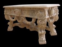 table bench vase marble stone fireplace sculpture handcarved mantel