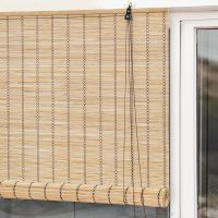 DECORATIVE BAMBOO CURTAIN / HAND-WOVEN / GREEN