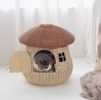 WOVEN RATTAN PET HOUSE / NATURAL MATERIAL