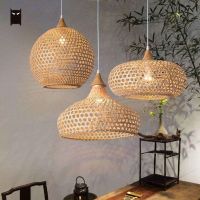 BAMBOO AND RATTAN LAMP HANDMADE DECOR
