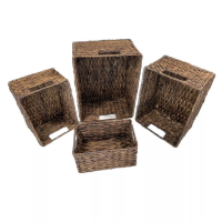 HANDMADE WATER HYACINTH HOME DECOR BASKET