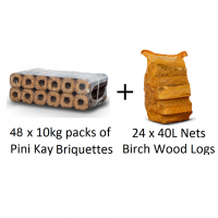 48 Packs PINI KAY + 24 Nets Birch Logs