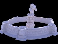 Hand carved garden stone water fountain with stone statue decoration