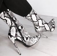 WETKISS Mature Sexy Snakeskin Boots Women