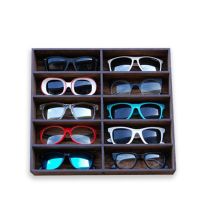 Customized sunglasses eyewear wood display eyewear MDF display stand organizer for supermarket