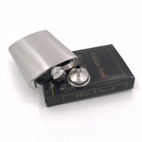 factory direct wholesale brushed 7oz hip flask with funnel