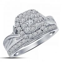 18k White Gold Finish Round Cut