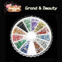 1800 2MM MIXED NAIL ART GLITTER RHINESTONES GEMS WHEEL