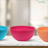 Appollo houseware Premio 3000ml Bowl (Large) high quality light weight easy to handle durable kitchen bowls 1200ml plastic bowls for mixing and serving table bowl, unbreakable reusable bowl
