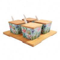Small Bamboo White Color Kitchen Spices