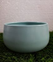 Round Metal Bowl Planter (Pastel Blue