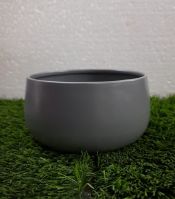 Round Metal Bowl Planter (Graphite Grey