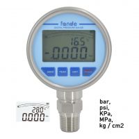 Fandesensor Digital Pressure Gauges LCD Display Oil Pressure Hydraulic Pressure Meter Stainless Steel Temp Backlight