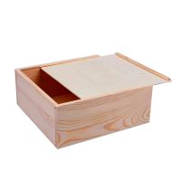 Factory Wholesale Wooden Packaging Box Unfinished Wood Pine Packing Box With Slide Lid