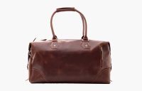 Leather duffle bag, genuine leather mens shoulder bag for travel, weekend messenger bag, hand polished