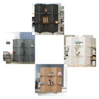 4Panel  Wicker Room Divider With Display