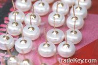 14K Gold Flat pearl earring stud