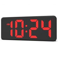 Wall Clock - LED Digital Wall Clock with Large Display, Big Digits, Auto-Dimming, Anti-Reflective Surface, 12/24Hr Format, Small Silent Wall Clock for Living Room, Bedroom, Farmhouse, Kitchen, Office-F0789White