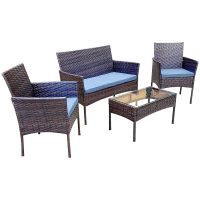 Outdoor table and chair courtyard rattan table and chair hotel coffee balcony table and chair rattan chair 7-piece set