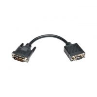 D-Sub 15 pos Female, High Density (HD) to DVI-I 24+5 Dual Link Black Round Double Shielded