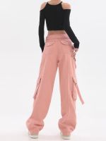 Eg American Retro Hiphop Pink Overalls