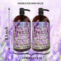 Dead Sea Collection Lavender Body Wash for Women and Men - Pack of 2 (67.6 fl. oz) - Cleanses and Moisturizes Skin - With Natural Minerals and Vitamins Nourishing Skin