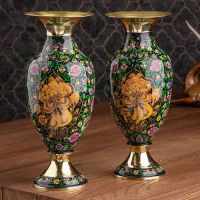 Hand Painted Brass Minakari Vase 2