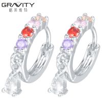 wholesale crystal women handmade sterling silver hoop wedding earring jewelry