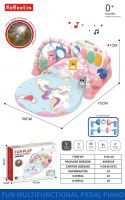 Baby Play Gym with Kick Piano, 3-in-1 Infant Activity Mat with Star Projection, Music, Hanging Toys for Newborn 0+ Months