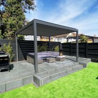 Outdoor Motorized Adjustable Aluminum Gazebo Louvered