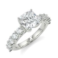 18K White Gold Rhea Cushion Classic