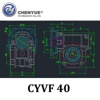 CHENYUE High Torque CNC Worm Gearbox NMVF 40 CYVF 40 Input 14/11mm Output 18mm Speed Ratio from 5:1 to 100:1 Tin Bronze Free Maintenance