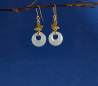 Hetian Jade Earrings With Cheongsam Female