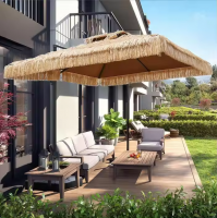Thatched Tiki Patio Umbrella With LED