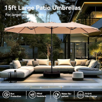 15ft Patio Umbrella Double-Sided Outdoor