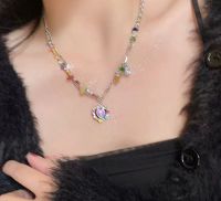 Broken Silver Crystal Love Pearl Beaded