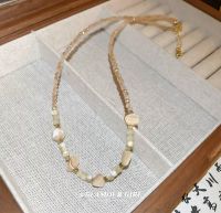 Irregular Shell Crystal Beaded Necklace Retro
