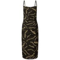 European and American niche NANU casual commuter square neck stretch slim print slip dress midi summer 2024