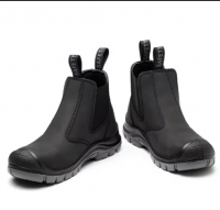 Chelsea no Lace industrial Waterproof leather boots breathable black men steel toe price fashion safety shoes